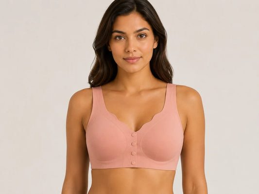 Luxe Seamless Front Open Light Padded Bra – Pink